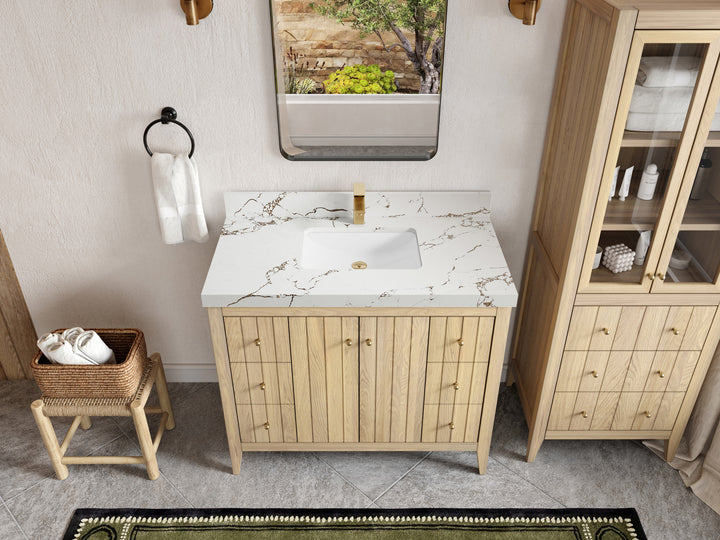 Atlanta White Oak 42 in. W x 22 in. D Single Sink Bathroom Vanity - photo 36