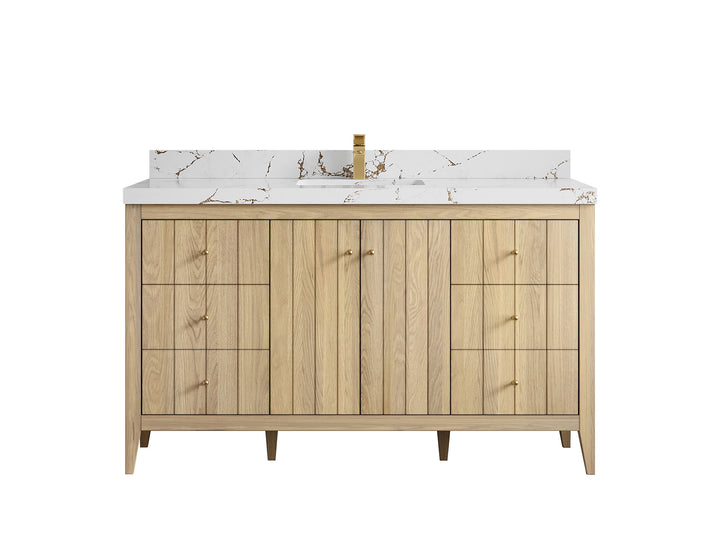 Atlanta White Oak 60 in. W x 22 in. D Single Sink Bathroom Vanity - photo 37