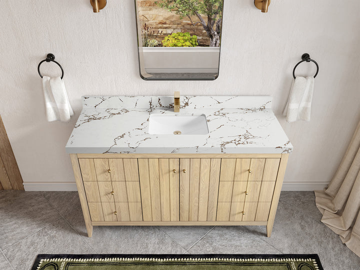 Atlanta White Oak 60 in. W x 22 in. D Single Sink Bathroom Vanity - photo 36
