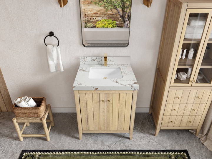 Atlanta White Oak 30 in. W x 22 in. D Single Sink Bathroom Vanity - photo 23