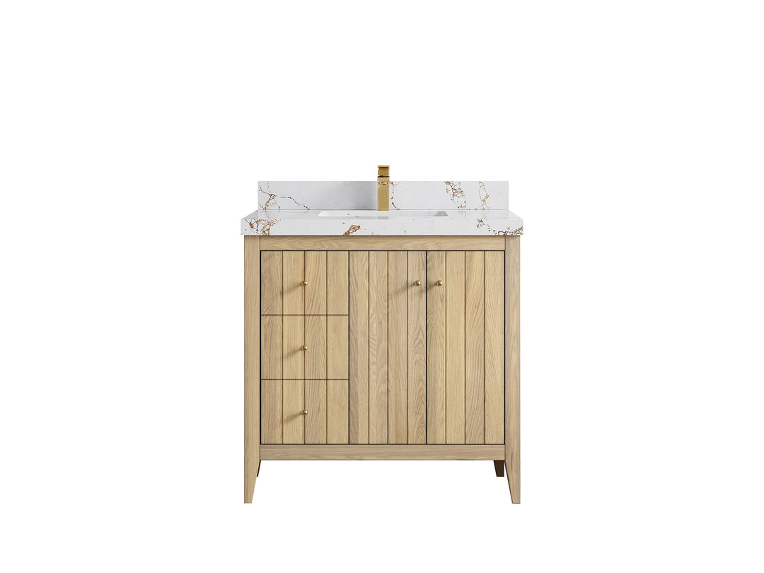 Atlanta White Oak 36" W x 22" D Center Sink Vanity for Elegant Bathrooms
