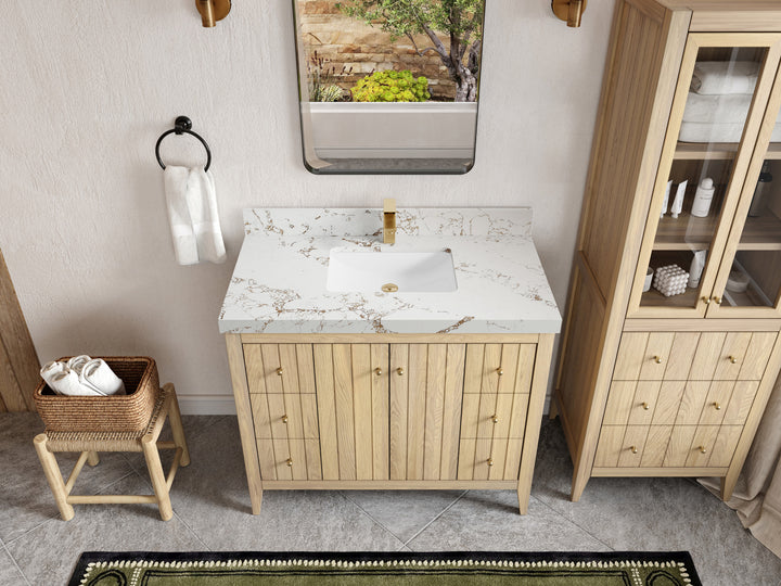 Atlanta White Oak 42 in. W x 22 in. D Single Sink Bathroom Vanity - photo 38