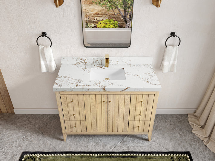 Atlanta White Oak 48 in. W x 22 in. D Single Sink Bathroom Vanity - photo 38