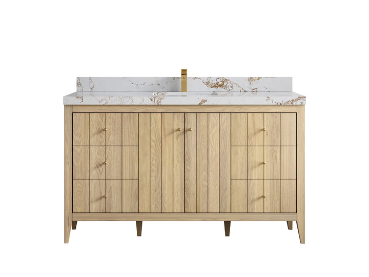 Atlanta White Oak 60 in. W x 22 in. D Single Sink Bathroom Vanity - photo 39