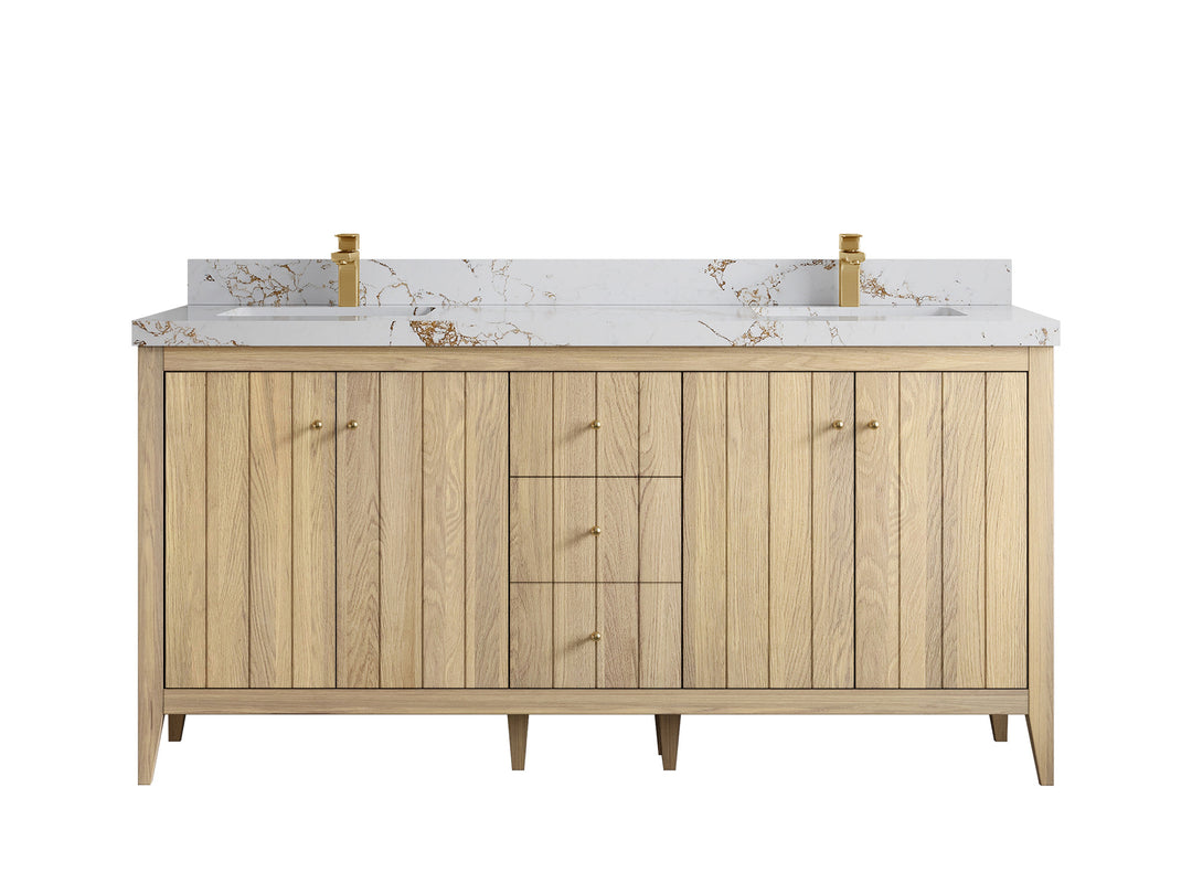 Atlanta White Oak 72 in. W x 22 in. D Double Sink Bathroom Vanity