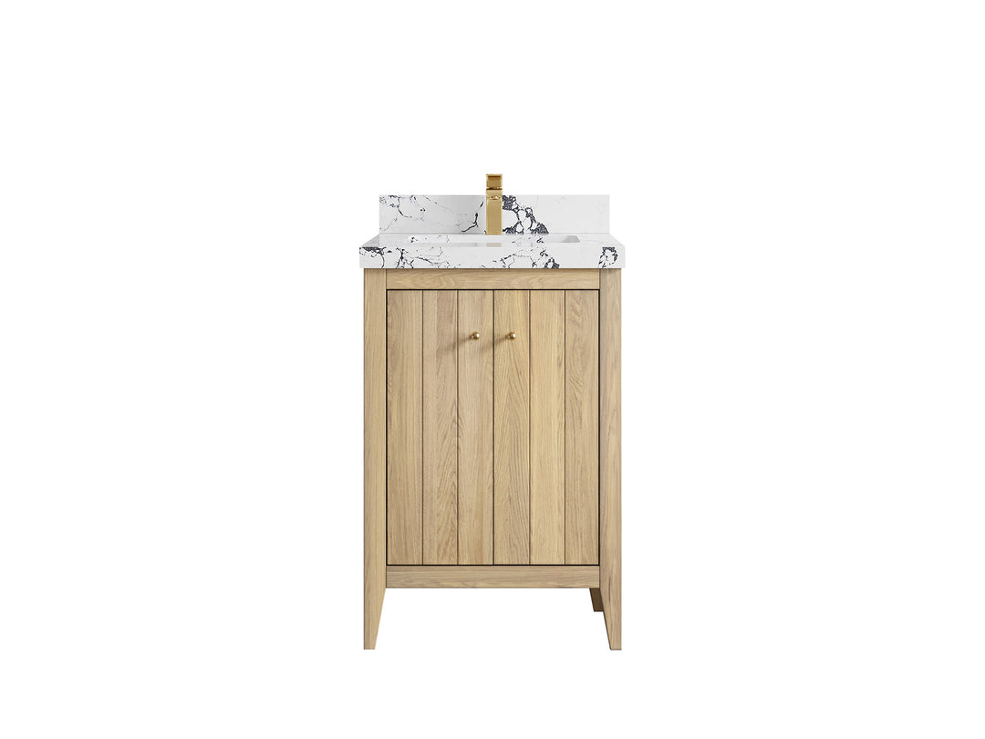 Atlanta White Oak 24 in. W x 22 in. D Single Sink Bathroom Vanity