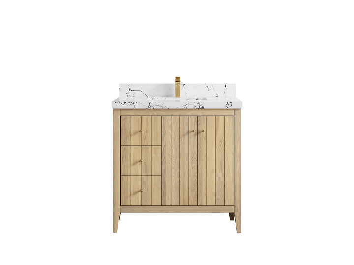 Atlanta White Oak 36" W x 22" D Center Sink Vanity for Elegant Bathrooms - photo 41