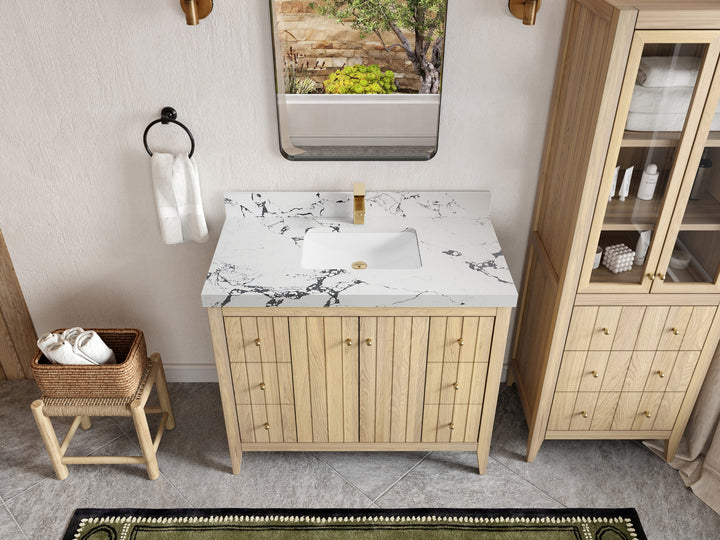Atlanta White Oak 42 in. W x 22 in. D Single Sink Bathroom Vanity - photo 40