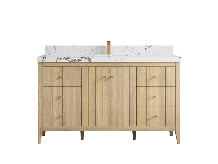 Atlanta White Oak 60 in. W x 22 in. D Single Sink Bathroom Vanity - photo 41