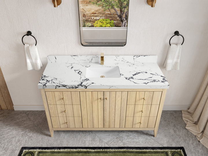 Atlanta White Oak 60 in. W x 22 in. D Single Sink Bathroom Vanity - photo 40