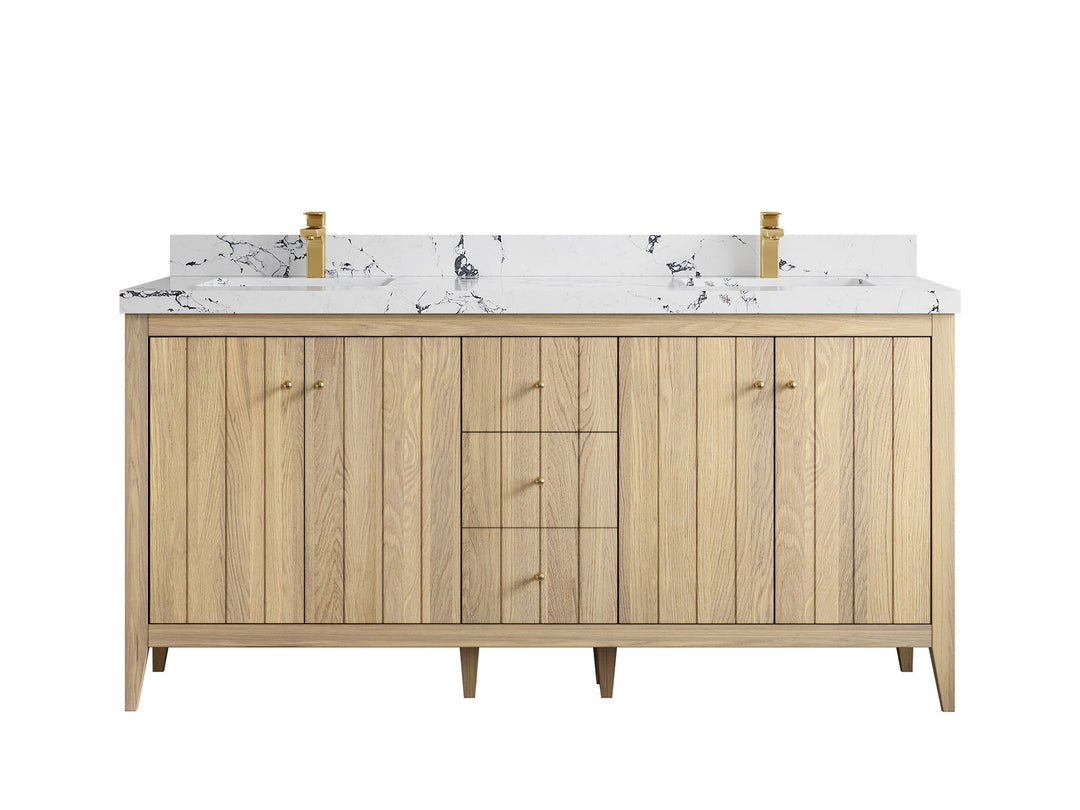 Atlanta White Oak 72 in. W x 22 in. D Double Sink Bathroom Vanity