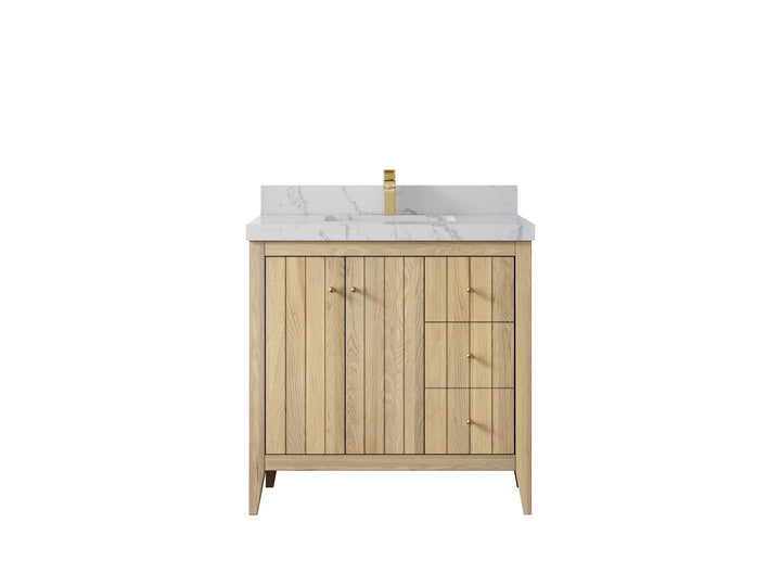 Atlanta White Oak 36 in. W x 22 in. D Center Sink Bathroom Vanity - photo 41