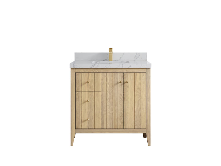 Atlanta White Oak 36" W x 22" D Center Sink Vanity for Elegant Bathrooms - photo 43