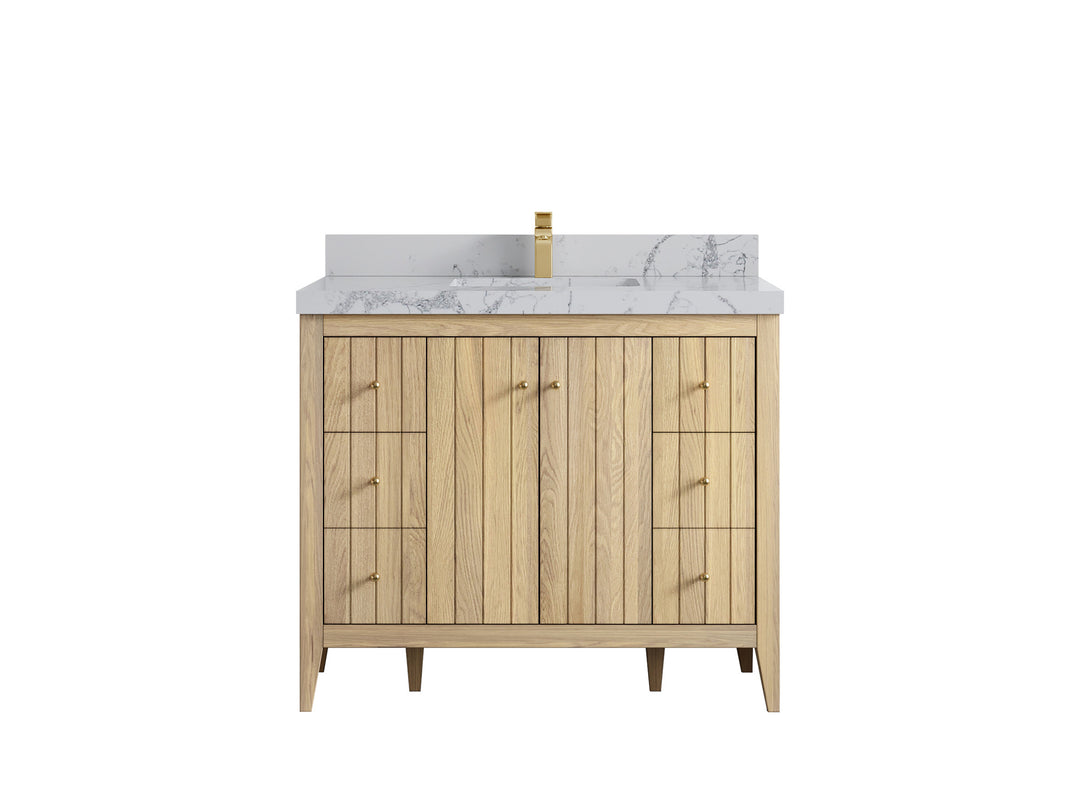 Atlanta White Oak 42 in. W x 22 in. D Single Sink Bathroom Vanity
