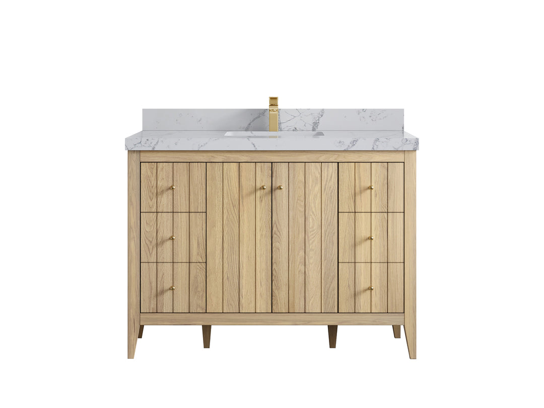 Atlanta White Oak 48 in. W x 22 in. D Single Sink Bathroom Vanity