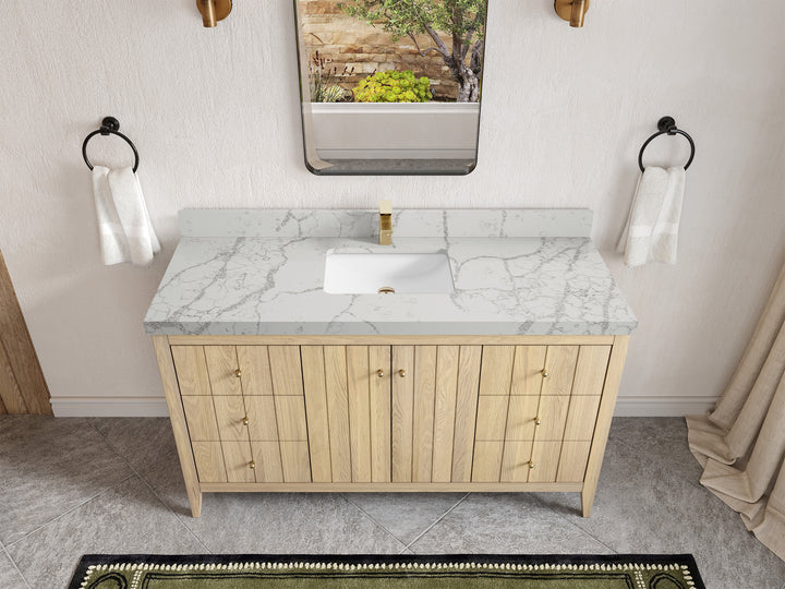 Atlanta White Oak 60 in. W x 22 in. D Single Sink Bathroom Vanity - photo 42