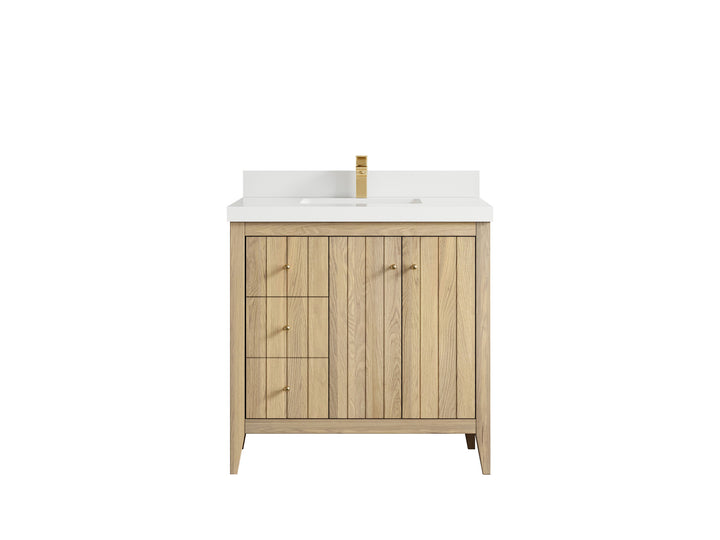 Atlanta White Oak 36" W x 22" D Center Sink Vanity for Elegant Bathrooms - photo 45