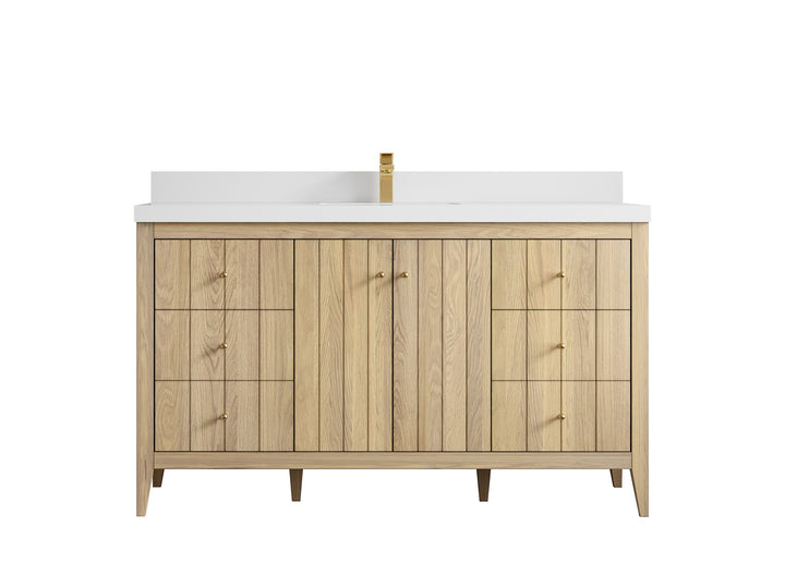 Atlanta White Oak 60 in. W x 22 in. D Single Sink Bathroom Vanity - photo 45