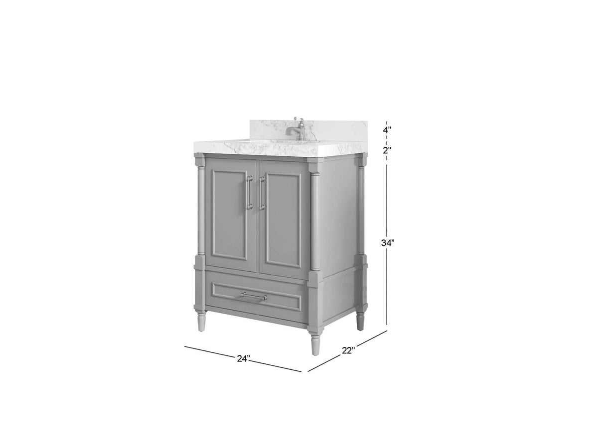 Aberdeen 24 in. W x 22 in. D Single Sink Bathroom Vanity