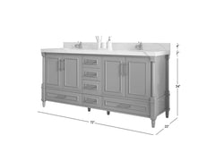 Aberdeen 72 in. W x 22 in. D Double Sink Bathroom Vanity - photo 5