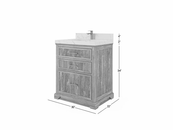 Alys Teak Wood 30 in. W x 22 in. D Single Sink Bathroom Vanity - photo 5