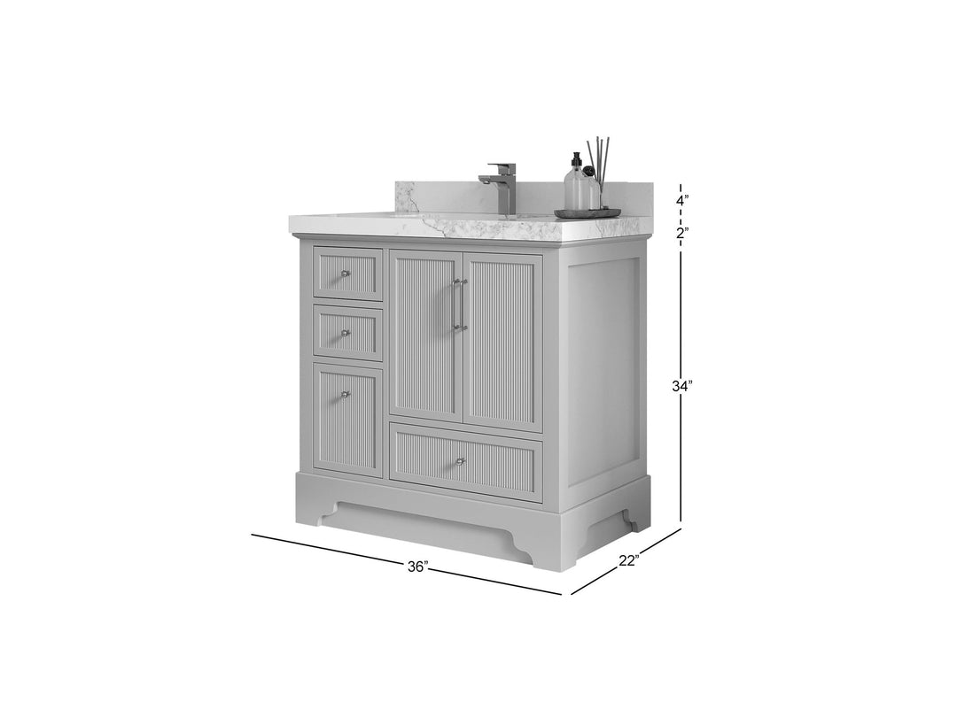 Alys 36 in. W x 22 in. D Center Sink Vanity for Modern Bathrooms