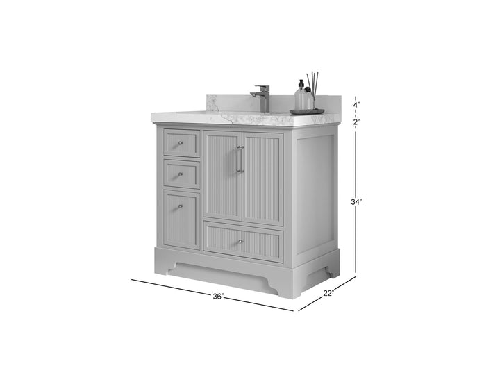 Alys 36 in. W x 22 in. D Center Sink Vanity for Modern Bathrooms - photo 5