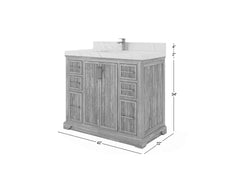 Alys Teak Wood 42 in. W x 22 in. D Single Sink Bathroom Vanity - photo 5