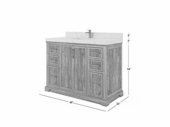 Alys Teak Wood 48 in. W x 22 in. D Single Sink Bathroom Vanity - photo 5