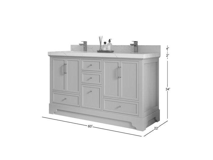 Alys 60 in. W x 22 in. D Double Sink Bathroom Vanity - photo 5