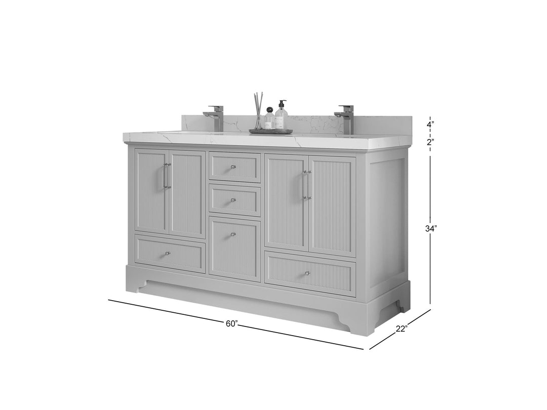 Alys 60 in. W x 22 in. D Double Sink Bathroom Vanity