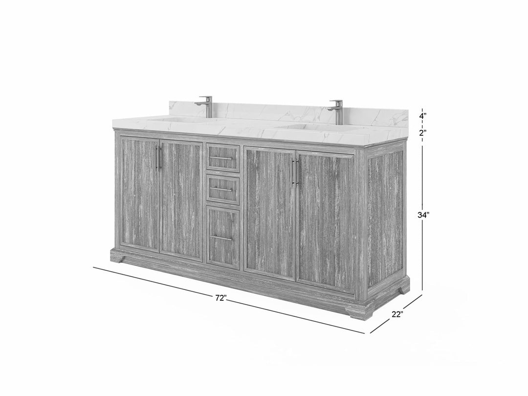 Alys Teak Wood 72 in. W x 22 in. D Double Sink Bathroom Vanity