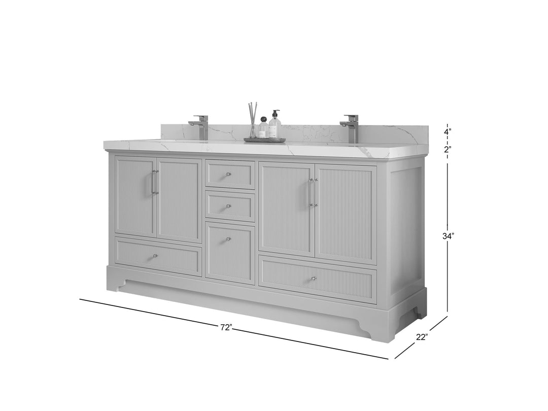 Alys 72 in. W x 22 in. D Double Sink Bathroom Vanity