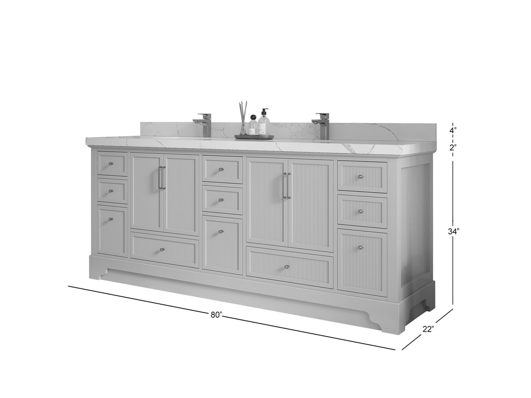 Alys 80 in. W x 22 in. D Double Sink Bathroom Vanity