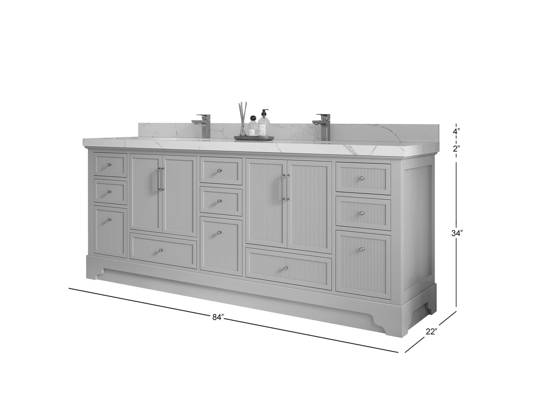 Alys 84 in. W x 22 in. D Double Sink Bathroom Vanity