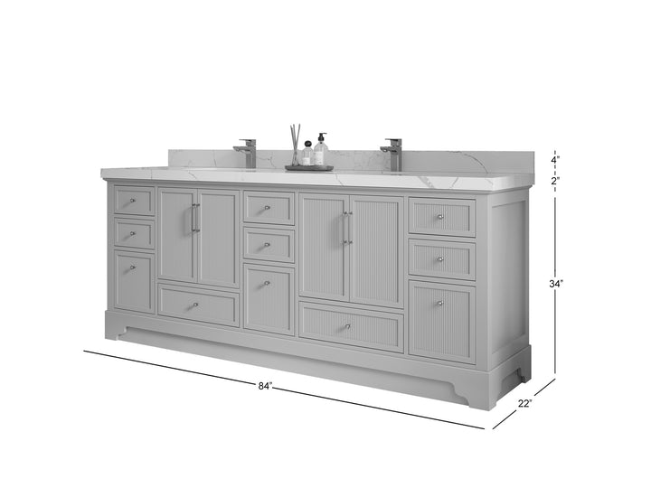Alys 84 in. W x 22 in. D Double Sink Bathroom Vanity - photo 49