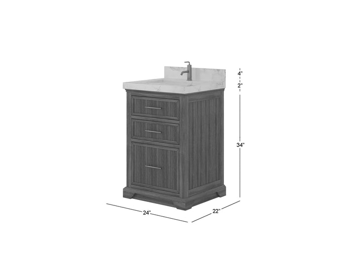 Alys Teak Wood 24 in. W x 22 in. D Single Sink Bathroom Vanity - photo 6
