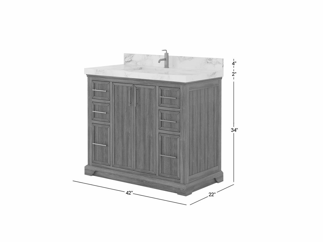 Alys Teak Wood 42 in. W x 22 in. D Single Sink Bathroom Vanity