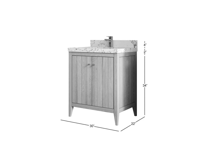 Atlanta White Oak 30 in. W x 22 in. D Single Sink Bathroom Vanity - photo 5