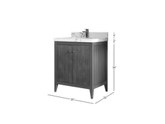 Atlanta Teak Wood 30 in. W x 22 in. D Single Sink Bathroom Vanity - photo 5