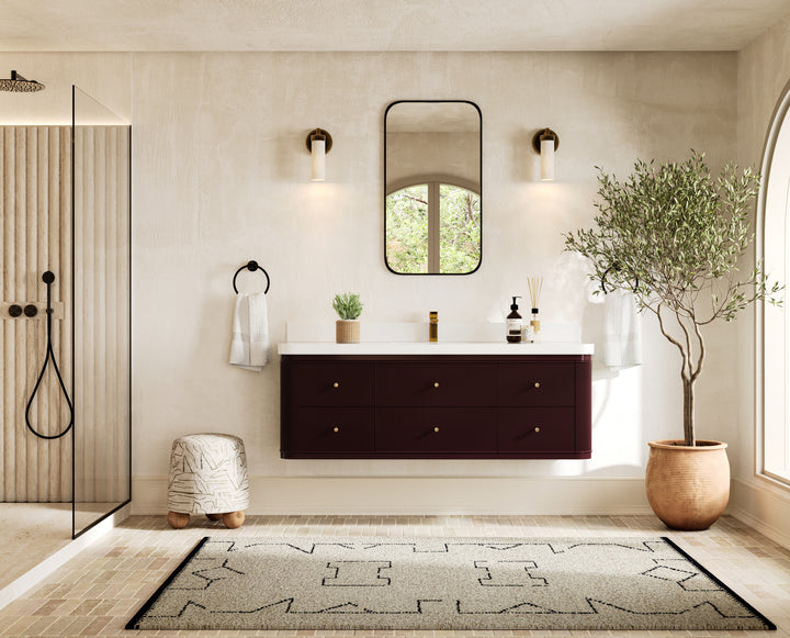 Hampton Floating 60 in. W x 22 in. D Single Sink Bathroom Vanity - photo 1
