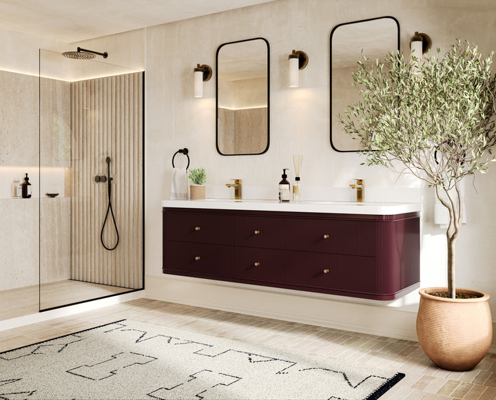 Hampton Floating 72 in. W x 22 in. D Double Sink Bathroom Vanity - photo 2