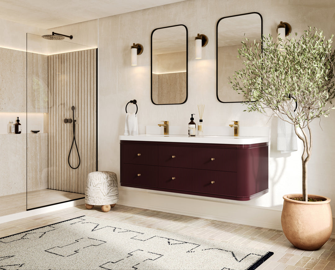 Hampton Floating 60 in. W x 22 in. D Double Sink Bathroom Vanity