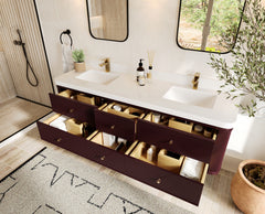 Hampton Floating 72 in. W x 22 in. D Double Sink Bathroom Vanity - photo 3
