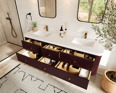 Hampton Floating 72 in. W x 22 in. D Double Sink Bathroom Vanity