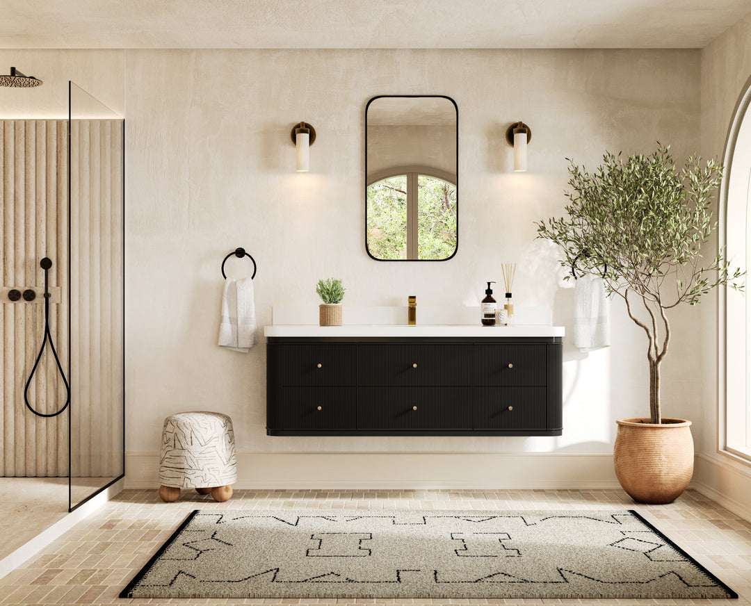 Hampton Floating 60 in. W x 22 in. D Single Sink Bathroom Vanity