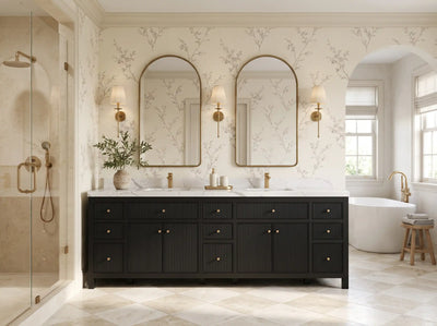 Sonoma 96 in W x 22 in D Free Standing Reeded Double Sink Bathroom Vanity