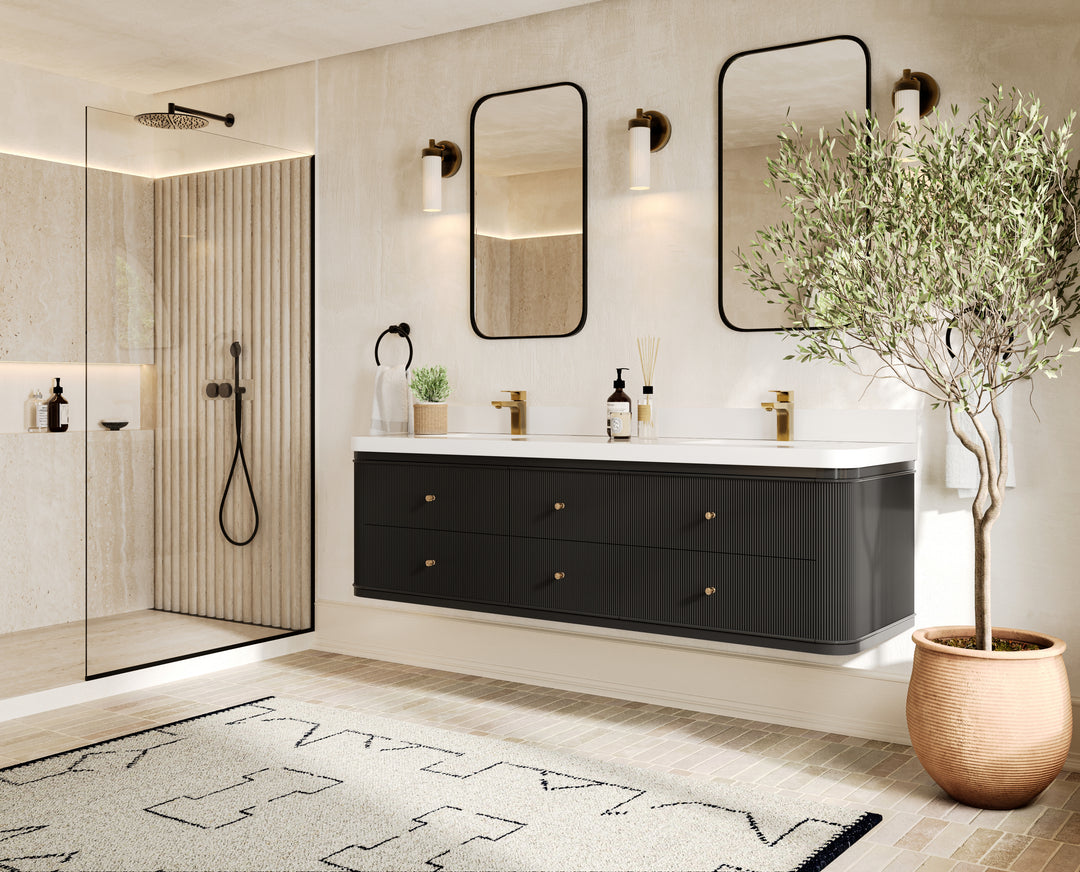 Hampton Floating 72 in. W x 22 in. D Double Sink Bathroom Vanity
