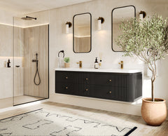 Hampton Floating 72 in. W x 22 in. D Double Sink Bathroom Vanity - photo 2