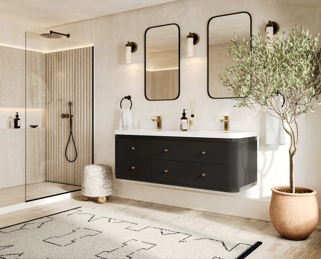 Hampton Floating 60 in. W x 22 in. D Double Sink Bathroom Vanity